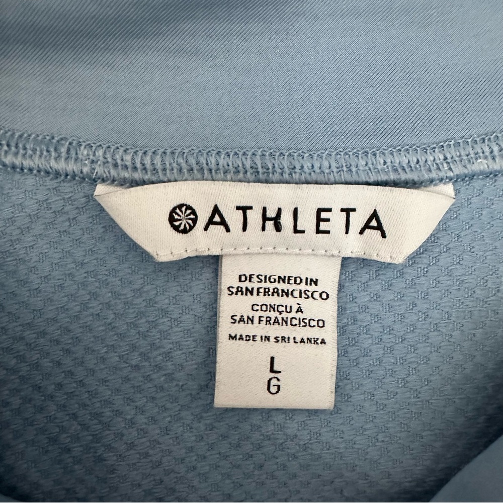 Athleta Women's Light Blue Polyester Mock Neck Long Sleeve Top Size L - Picture 5 of 10
